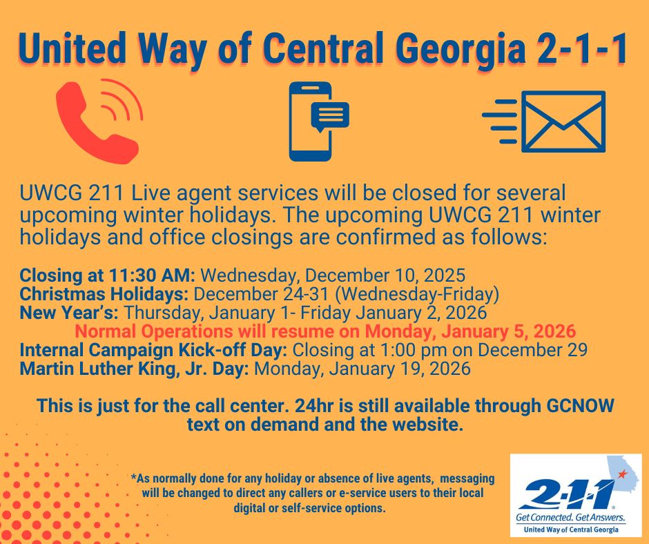2-1-1 | United Way of Central Georgia